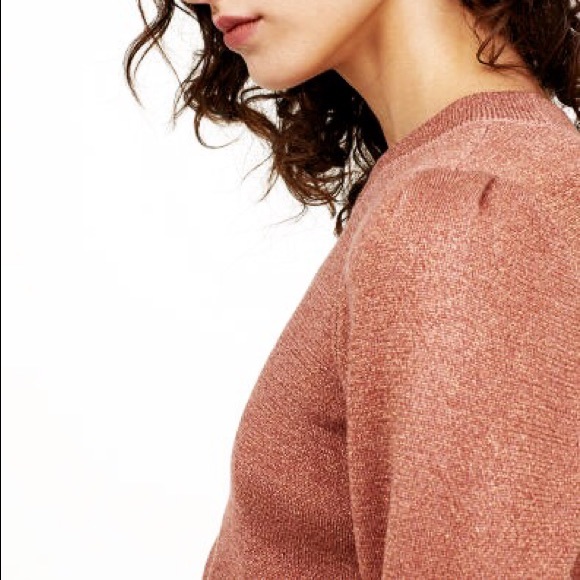 NWT Metallic Sparkle Rose Gold Fine Knit Sweater - Picture 3 of 8